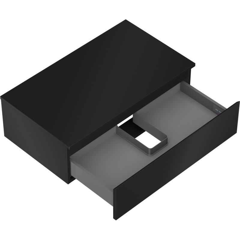 Mexen Orio fürdőszobai szekrény mosdó alatti, 80 cm-es, lappal, 1 fiókos, fekete matt - 91A10-08023-1-BFC71