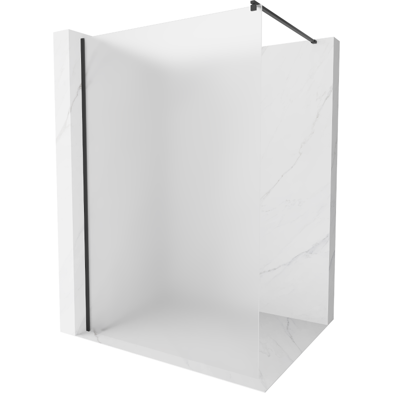 Mexen Kioto perete de duș Walk-in 100 x 200 cm, înghețat 8 mm, negru - 800-100-101-70-30