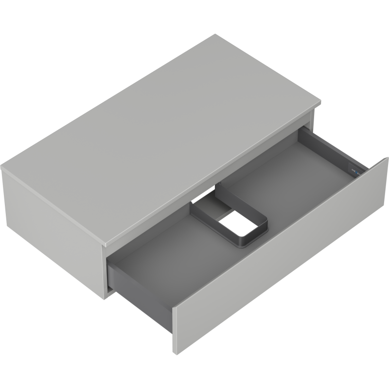 Mexen Orio fürdőszobai szekrény mosdó alá 90 cm munkalappal, 1 fiók, szürke matt - 91A10-09023-1-BFC62