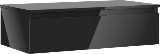 Mexen Orio dulap pentru baie sub lavoar 90 cm cu blat, 1 sertar, negru lucios - 91A10-09023-1-BFC70