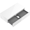 Mexen Orio fürdőszobai szekrény mosdó alatt 100 cm-es munkalappal, 1 fiók, fényes fehér - 91A10-10023-1-BFC00