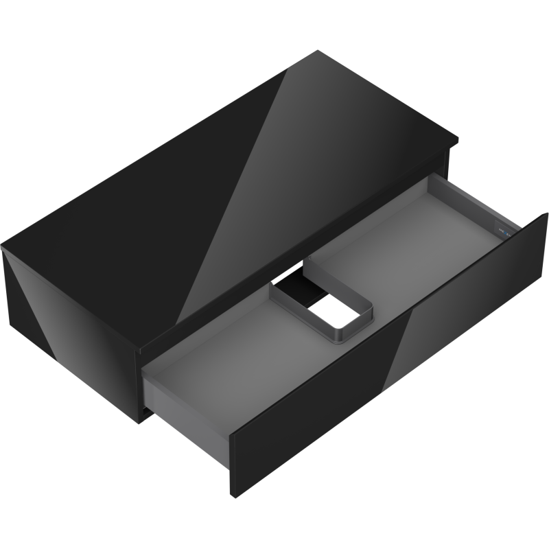 Mexen Orio dulap baie sub chiuvetă 100 cm cu blat, 1 sertar, negru lucios - 91A10-10023-1-BFC70