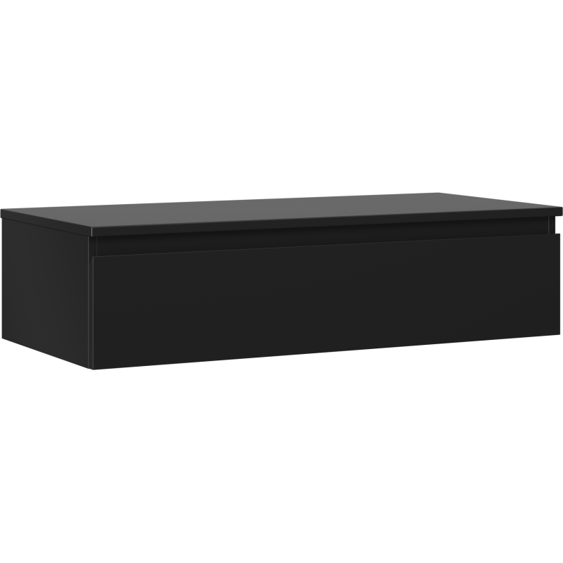Mexen Orio 100 cm-es fürdőszobai alsószekrény lappal, 1 fiók, fekete matt - 91A10-10023-1-BFC71