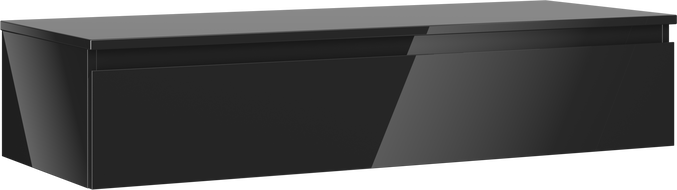 Mexen Orio dulap baie sub lavoar 120 cm cu blat, 1 sertar, negru lucios - 91A10-12023-1-BFC70