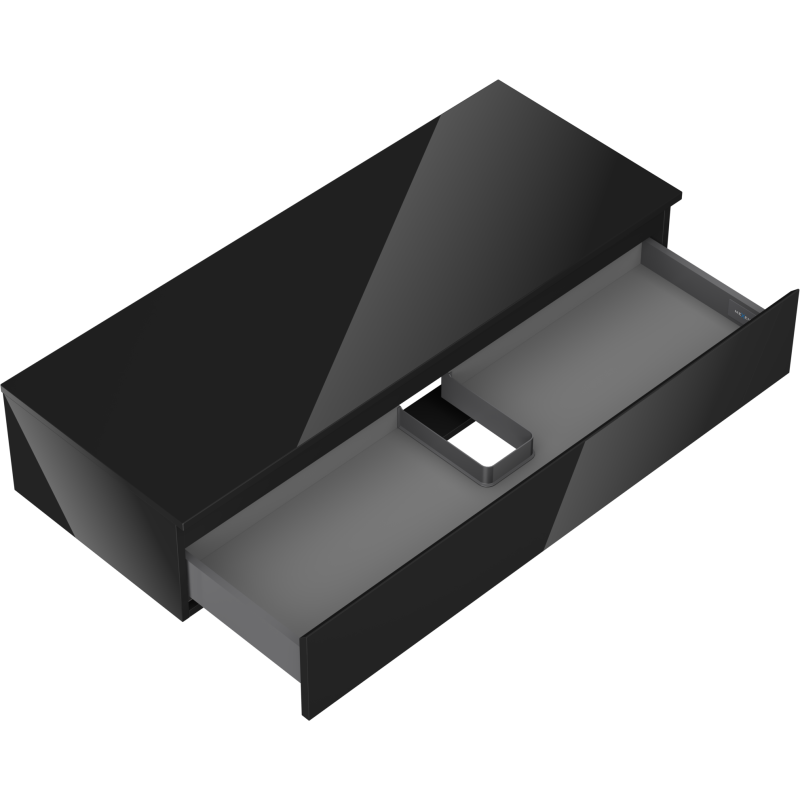 Mexen Orio dulap de baie sub chiuvetă 120 cm cu blat, 1 sertar, negru lucios - 91A10-12023-1-BFC70