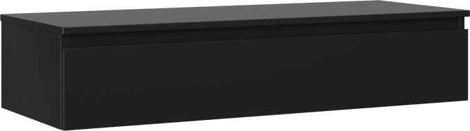 Mexen Orio 120 cm-es fürdőszobai mosdószekrény pulttal, 1 fiók, fekete matt - 91A10-12023-1-BFC71