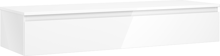 Mexen Orio dulap baie sub chiuvetă de 140 cm cu blat, 1 sertar, alb lucios - 91A10-14023-1-BFC00