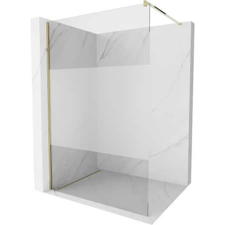 Mexen Kioto perete de duș Walk-in 120 x 200 cm, transparent/mat 8 mm, auriu - 800-120-101-50-35