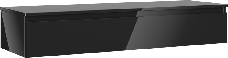 Mexen Orio dulap baie sub lavoar 140 cm cu blat, 1 sertar, negru lucios - 91A10-14023-1-BFC70