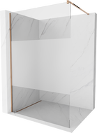 Mexen Kioto zuhanyfal 100 x 200 cm, Átlátszó/Savmart 8 mm, Rózsaszín-arany - 800-100-101-60-35