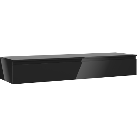 Dulap baie Mexen Orio cu blat de 160 cm, 1 sertar, negru lucios - 91A10-16023-1-BFC70