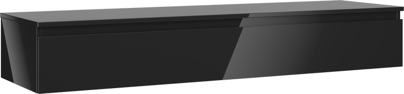 Dulap baie Mexen Orio cu blat de 160 cm, 1 sertar, negru lucios - 91A10-16023-1-BFC70