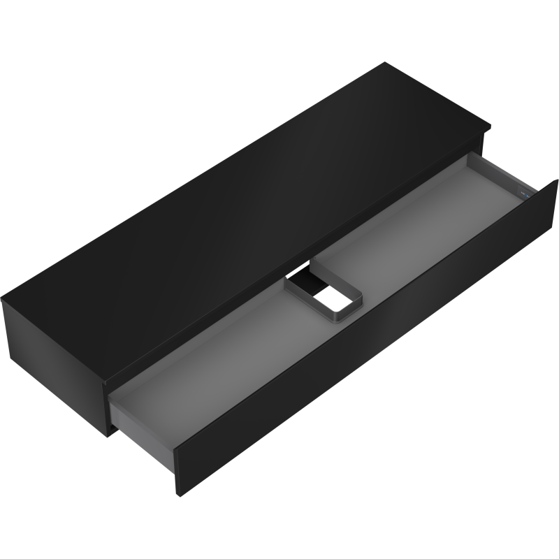 Mexen Orio dulap de baie sub lavoar 160 cm cu blat, 1 sertar, negru mat - 91A10-16023-1-BFC71
