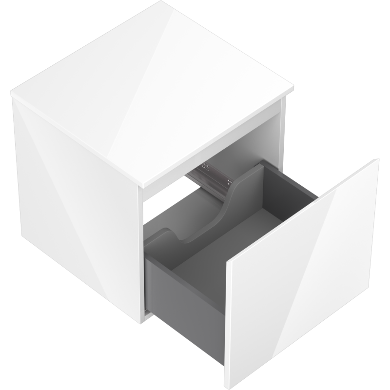 Mexen Orio dulap baie pentru lavoar 50 cm cu blat, 1 sertar, alb lucios - 91A10-05047-1-BFC00