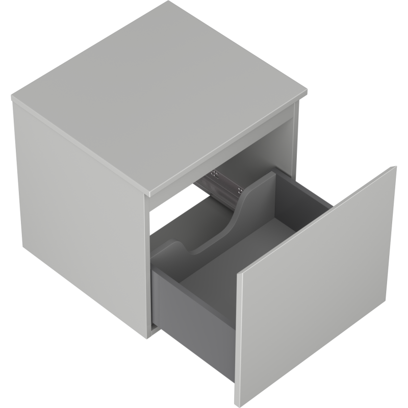 Mexen Orio fürdőszobai mosdószekrény 50 cm-es munkalappal, 1 fiókos, szürke matt - 91A10-05047-1-BFC62
