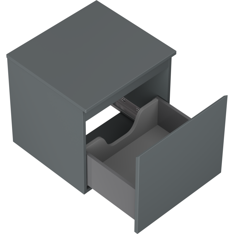 Mexen Orio fürdőszobaszekrény mosdó alá 50 cm, lappal, 1 fiók, matt grafit - 91A10-05047-1-BFC66