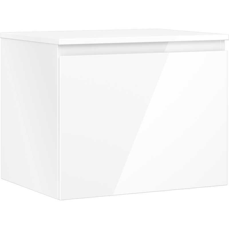 Mexen Orio fürdőszobai mosdószekrény 60 cm munkalappal, 1 fiók, fényes fehér - 91A10-06047-1-BFC00