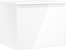 Mexen Orio fürdőszobai mosdószekrény 60 cm munkalappal, 1 fiók, fényes fehér - 91A10-06047-1-BFC00