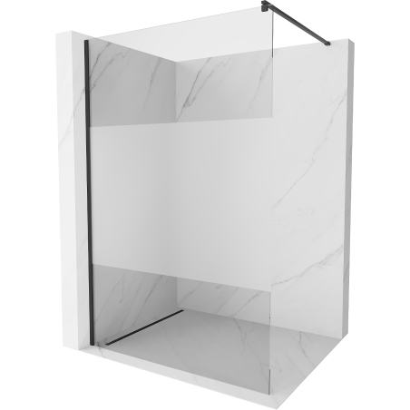 Mexen Kioto zuhanyfal Walk-in 100 x 200 cm, átlátszó/fagyott 8 mm, fekete - 800-100-101-70-35