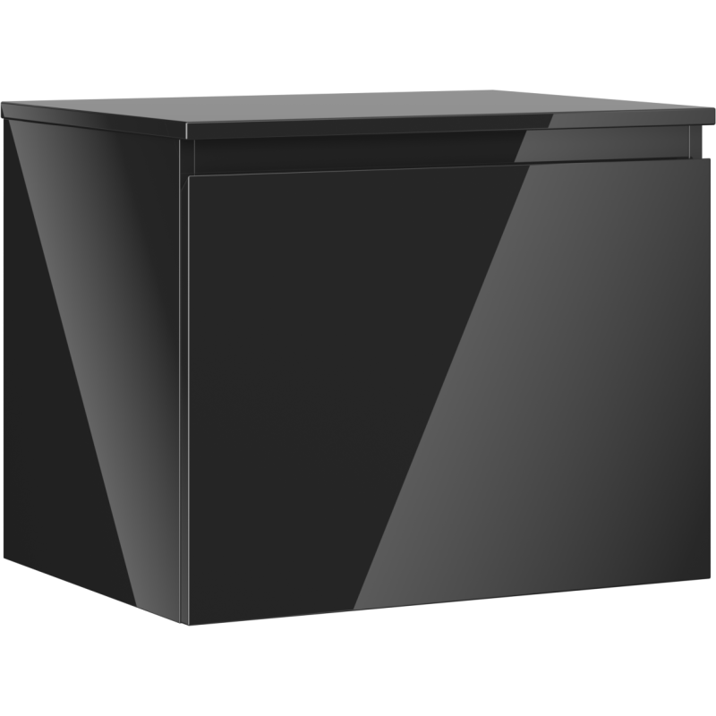 Mexen Orio dulap baie sub chiuvetă 60 cm cu blat, 1 sertar, negru lucios - 91A10-06047-1-BFC70