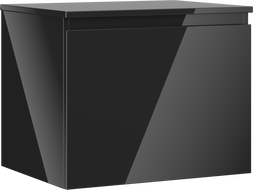 Mexen Orio dulap baie sub chiuvetă 60 cm cu blat, 1 sertar, negru lucios - 91A10-06047-1-BFC70