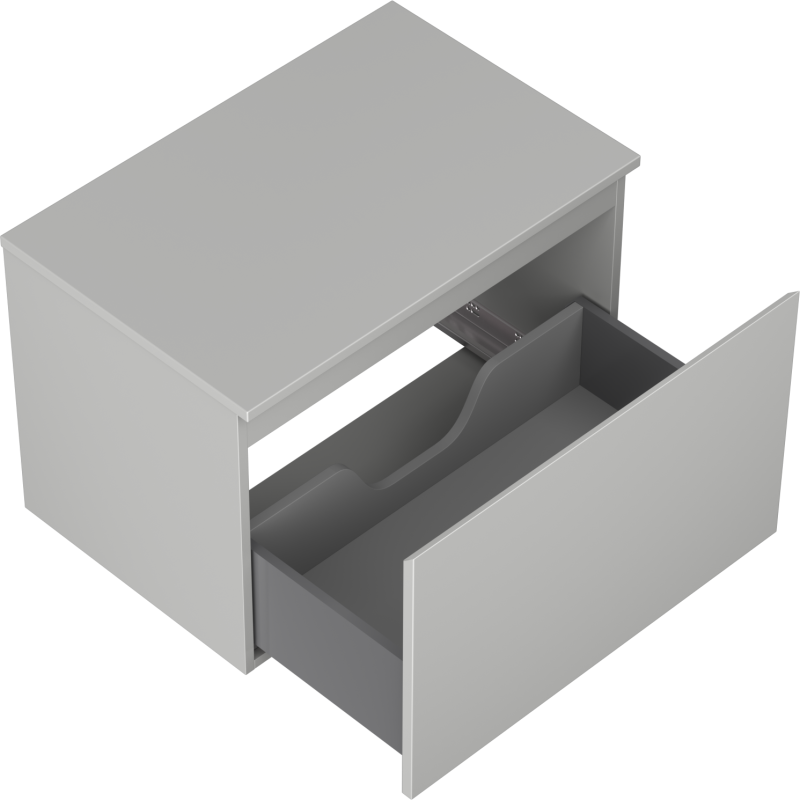 Mexen Orio fürdőszobai szekrény mosdó alá, 70 cm-es munkalappal, 1 fiók, szürke matt - 91A10-07047-1-BFC62