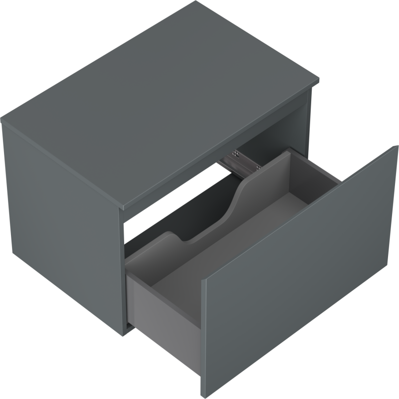 Mexen Orio fürdőszobaszekrény mosdó alatti 70 cm munkalappal, 1 fiók, matt grafit - 91A10-07047-1-BFC66