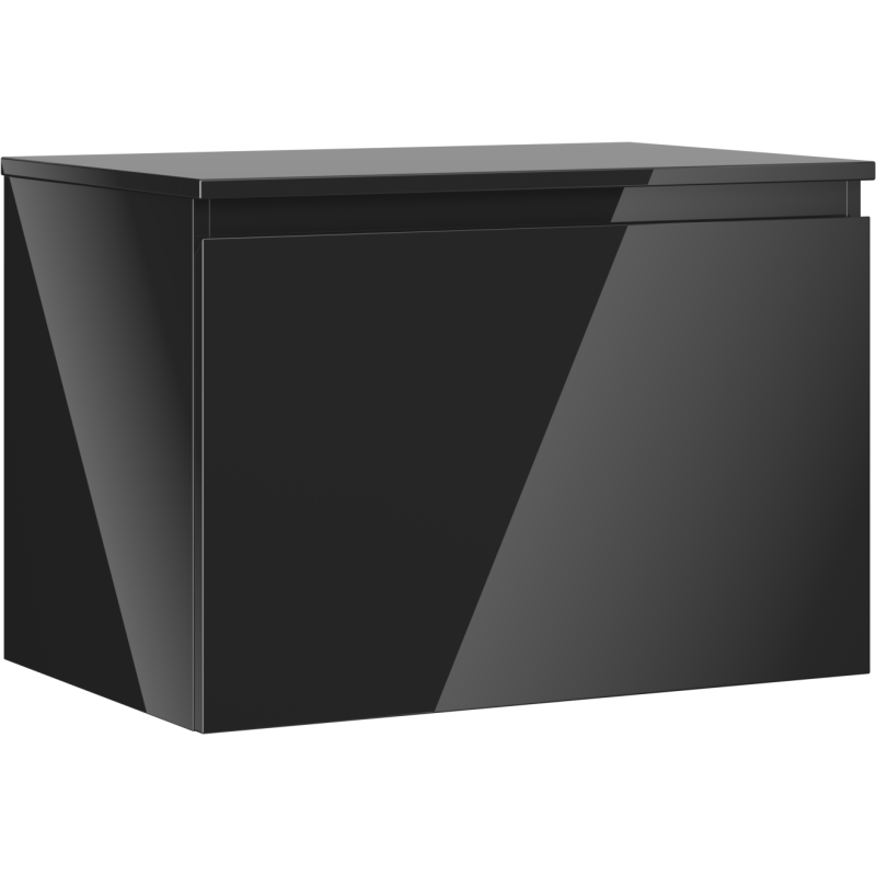 Mexen Orio dulap baie sub chiuvetă de 70 cm cu blat, 1 sertar, negru lucios - 91A10-07047-1-BFC70
