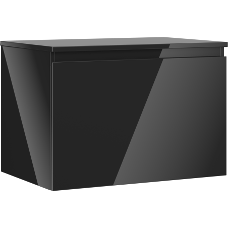 Mexen Orio dulap baie sub chiuvetă de 70 cm cu blat, 1 sertar, negru lucios - 91A10-07047-1-BFC70