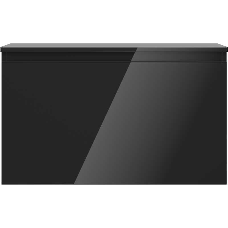 Mexen Orio dulap baie suspendat 80 cm cu blat, 1 sertar, negru lucios - 91A10-08047-1-BFC70
