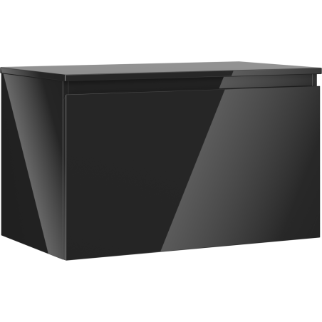 Dulap baie Mexen Orio sub chiuvetă, 80 cm cu blat, 1 sertar, negru lucios - 91A10-08047-1-BFC70