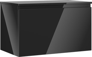 Dulap baie Mexen Orio sub chiuvetă, 80 cm cu blat, 1 sertar, negru lucios - 91A10-08047-1-BFC70