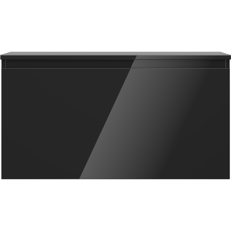 Mexen Orio fürdőszobai mosdószekrény 90 cm pulttal, 1 fiók, fekete fényes - 91A10-09047-1-BFC70