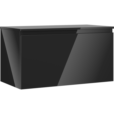 Mexen Orio dulap baie de 90 cm cu blat, 1 sertar, negru lucios - 91A10-09047-1-BFC70
