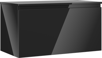 Mexen Orio dulap baie de 90 cm cu blat, 1 sertar, negru lucios - 91A10-09047-1-BFC70