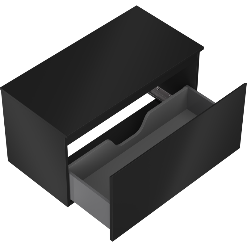 Mexen Orio 90 cm-es fürdőszobai mosdószekrény munkalappal, 1 fiók, fekete matt - 91A10-09047-1-BFC71