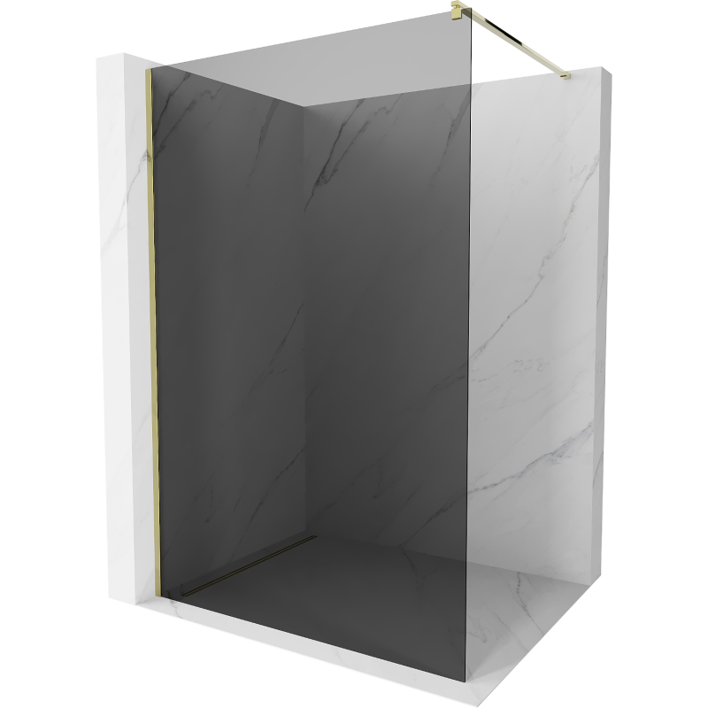 Mexen Kioto panou de duș Walk-in 90 x 200 cm, grafit 8 mm, auriu - 800-090-101-50-40