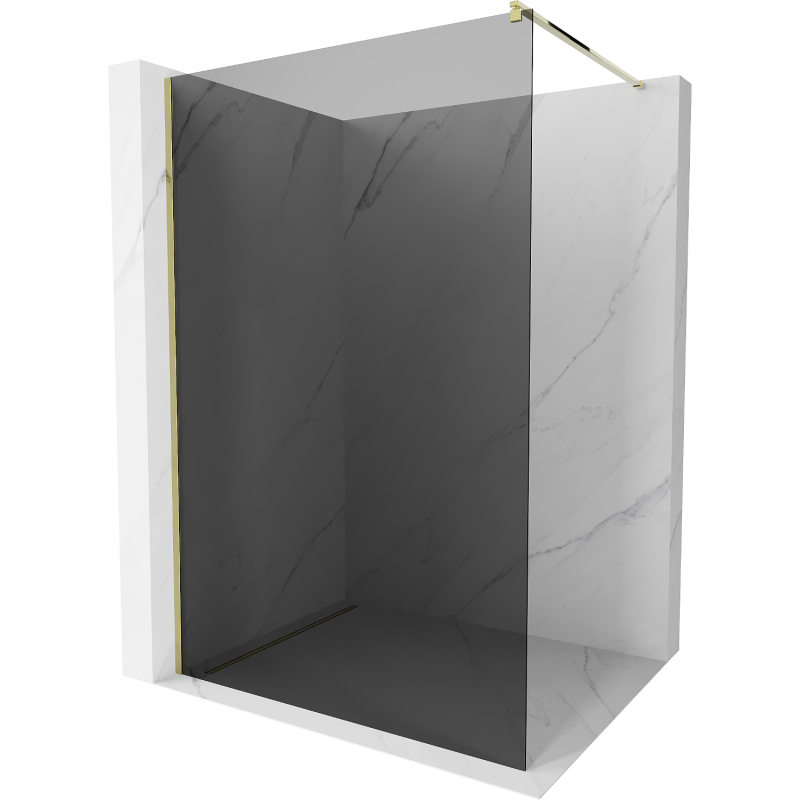 Mexen Kioto perete de duș Walk-in 90 x 200 cm, grafit 8 mm, auriu - 800-090-101-50-40