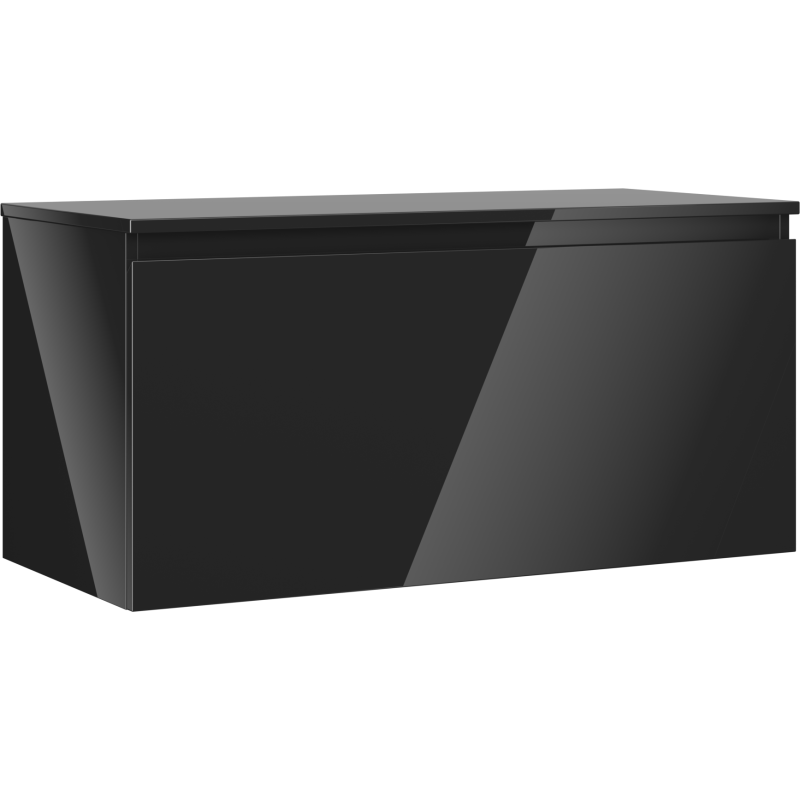 Mexen Orio dulap baie sub lavoar 100 cm cu blat, 1 sertar, negru lucios - 91A10-10047-1-BFC70