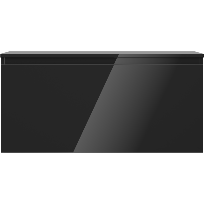 Mexen Orio fürdőszobai mosdó alatti szekrény 100 cm munkalappal, 1 fiók, fekete fényes - 91A10-10047-1-BFC70