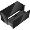 Mexen Orio dulap baie sub chiuvetă 100 cm cu blat, 1 sertar, negru lucios - 91A10-10047-1-BFC70