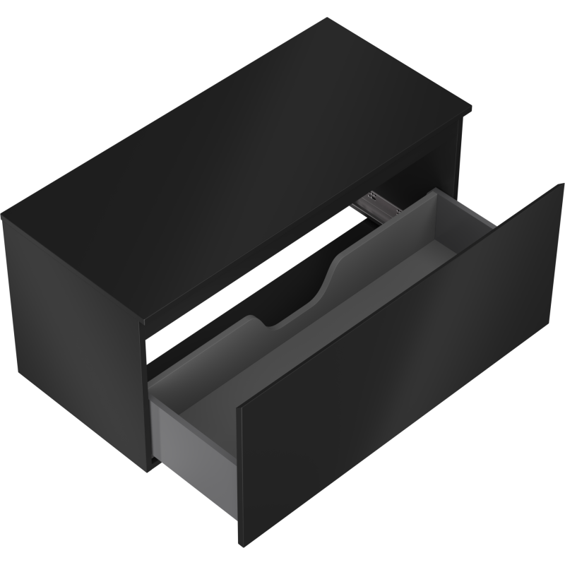 Mexen Orio dulap baie sub chiuvetă 100 cm cu blat, 1 sertar, negru mat - 91A10-10047-1-BFC71