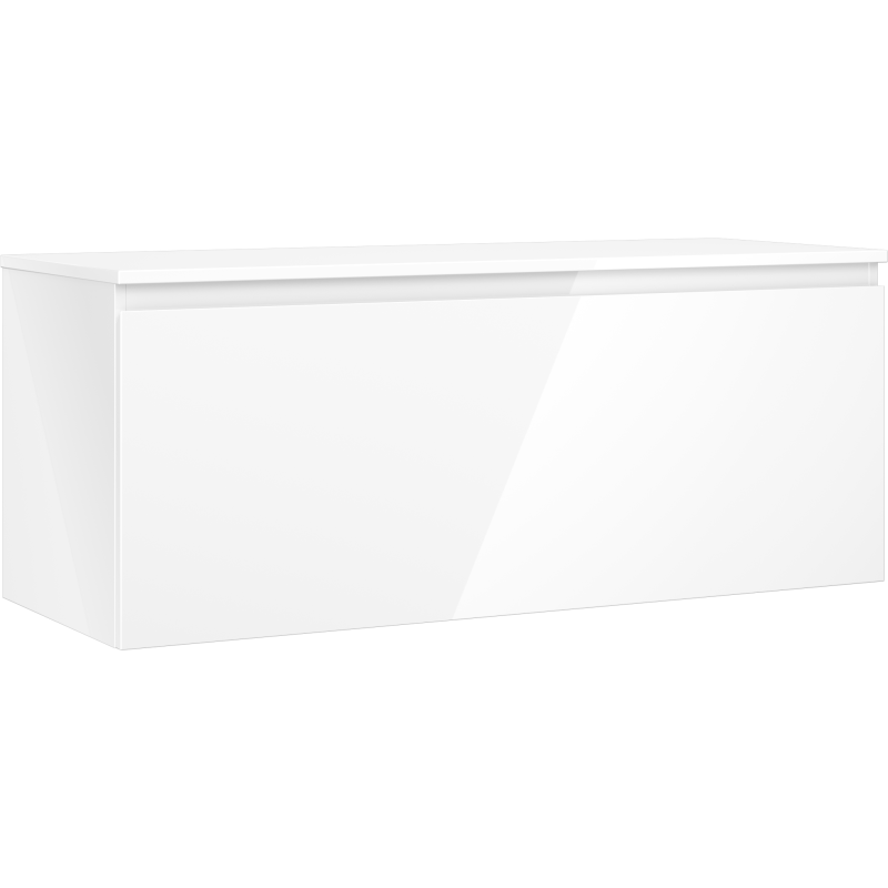 Mexen Orio dulap baie pentru lavoar 120 cm cu blat, 1 sertar, alb lucios - 91A10-12047-1-BFC00