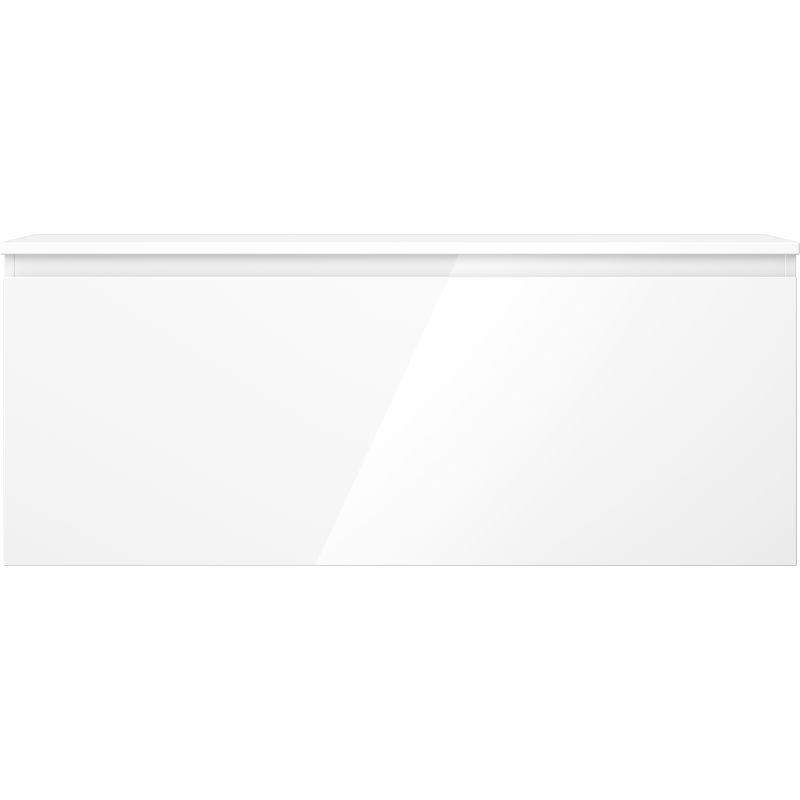 Mexen Orio fürdőszobai mosdószekrény 120 cm munkalappal, 1 fiókos, fehér fényes - 91A10-12047-1-BFC00