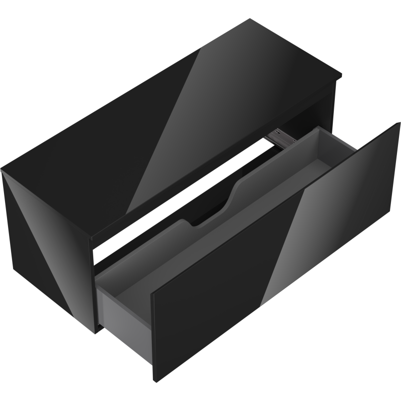 Mexen Orio dulap baie sub chiuvetă 120 cm cu blat, 1 sertar, negru lucios - 91A10-12047-1-BFC70