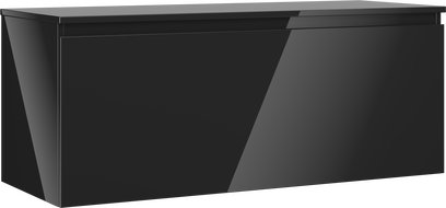 Mexen Orio fürdőszobai mosdószekrény 120 cm-es munkalappal, 1 fiók, fekete fényes - 91A10-12047-1-BFC70