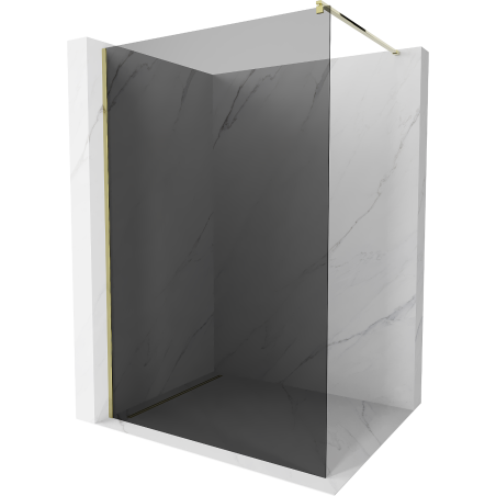 Mexen Kioto Walk-in zuhanyfal 120 x 200 cm, grafit 8 mm, arany - 800-120-101-50-40