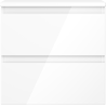 Mexen Orio dulap baie sub chiuvetă 50 cm cu blat, 2 sertare, alb lucios - 91A10-05047-2-BFFC00