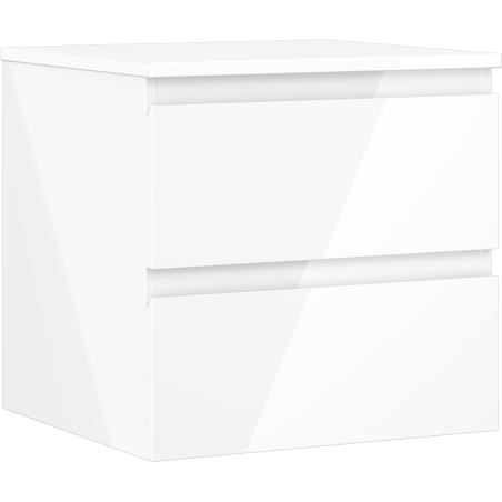 Mexen Orio fürdőszobai szekrény mosdóhoz 50 cm, munkalappal, 2 fiók, fehér fényes - 91A10-05047-2-BFFC00