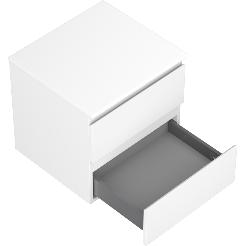 Mexen Orio fürdőszobaszekrény mosdó alá 50 cm, lappal, 2 fiókkal, fehér matt - 91A10-05047-2-BFFC01